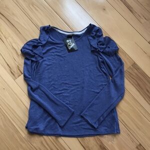 NWT.  Cold shoulder ruffle top.
